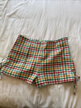 Maeve Multi-Color Gingham Tie-Waist Shorts
